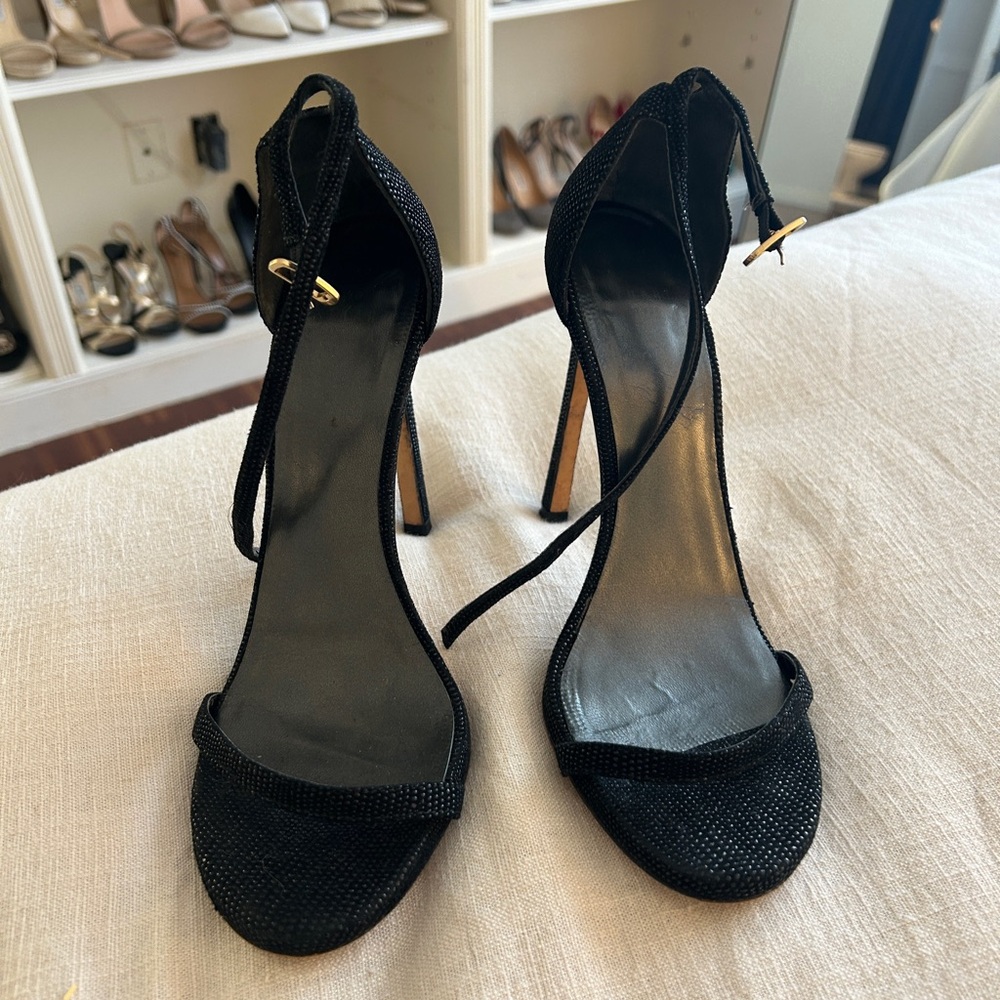 Stuart Weitzman Black Strappy Heels